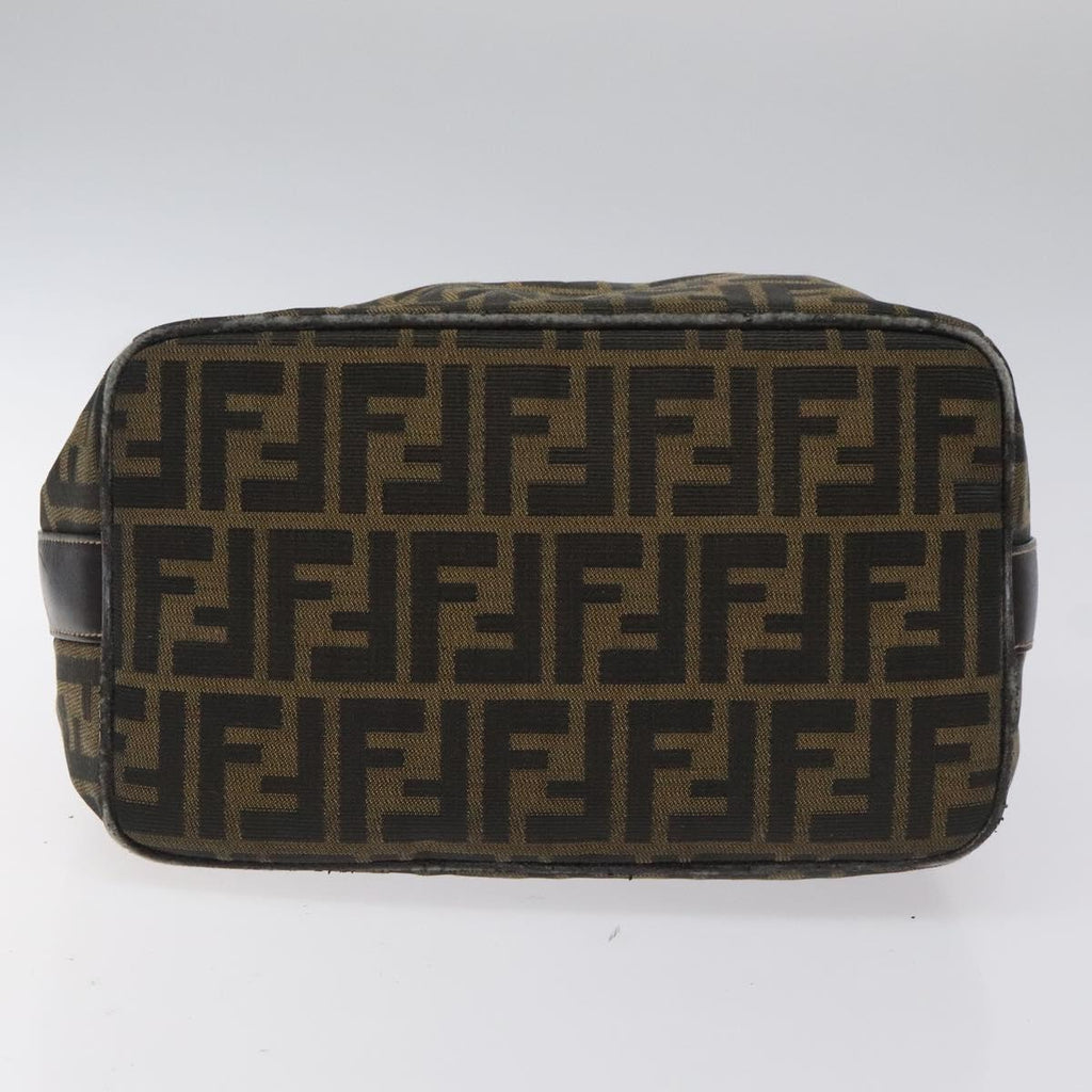 FENDI Zucca Canvas Vanity Pouch Brown Black 114452