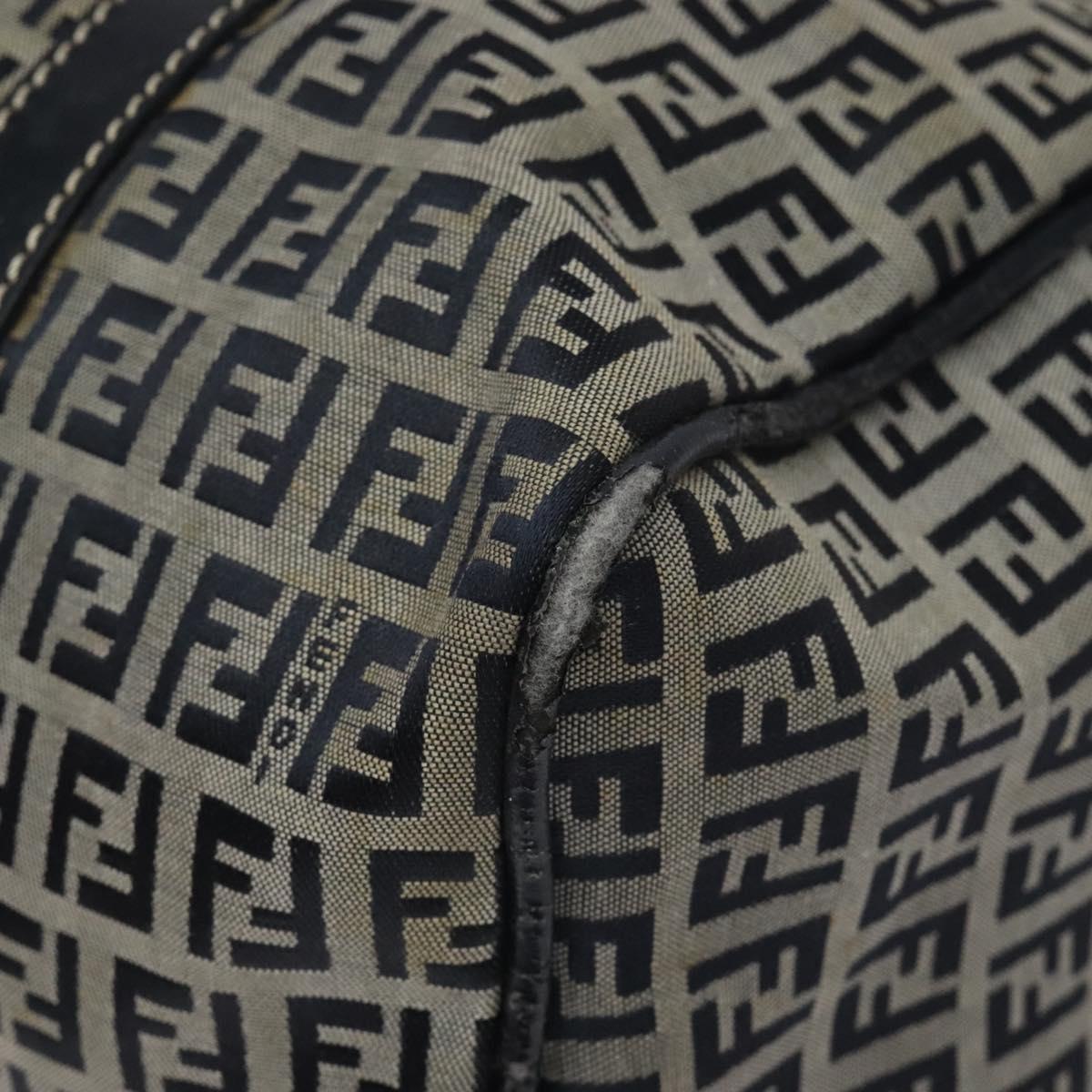 FENDI Zucchino Canvas Hand Bag Navy 114454