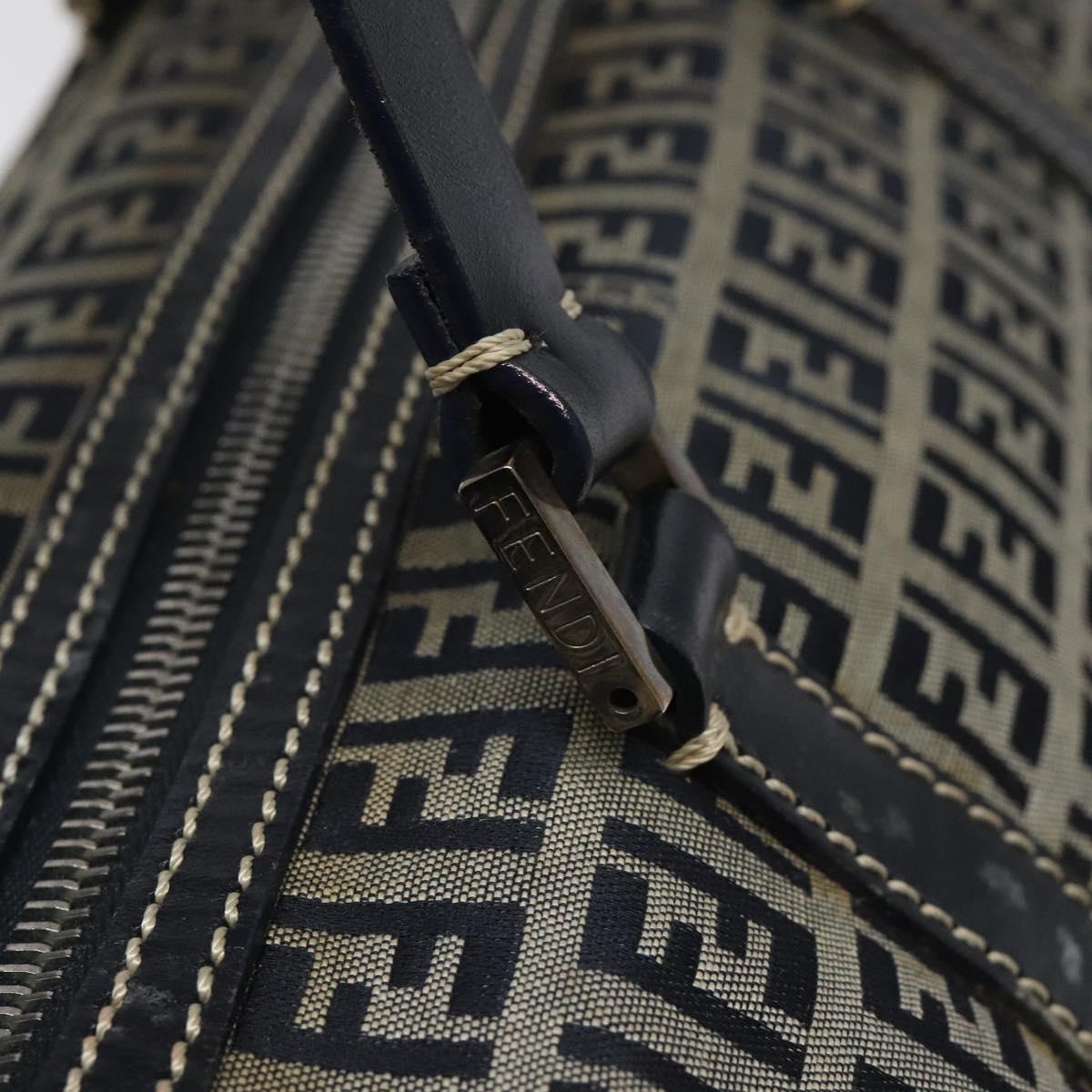FENDI Zucchino Canvas Hand Bag Navy 114454