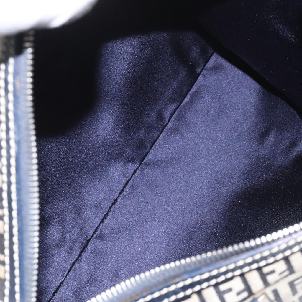 FENDI Zucchino Canvas Hand Bag Navy 114454