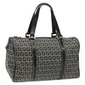 FENDI Zucchino Canvas Hand Bag Navy 114454