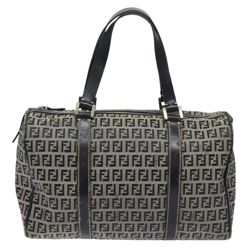 FENDI Zucchino Canvas Hand Bag Navy 114454