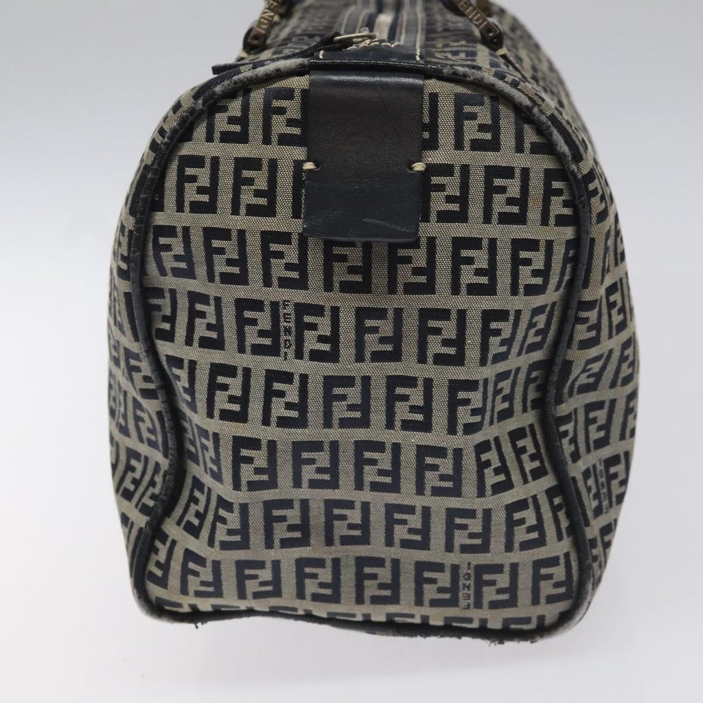FENDI Zucchino Canvas Hand Bag Navy 114454