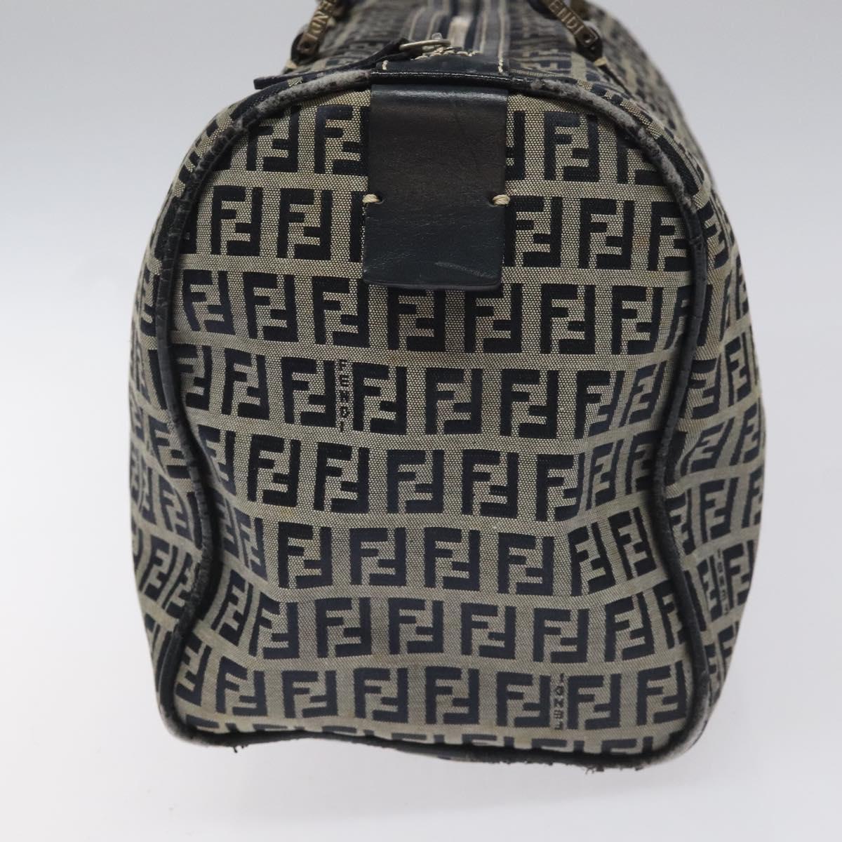 FENDI Zucchino Canvas Hand Bag Navy 114454