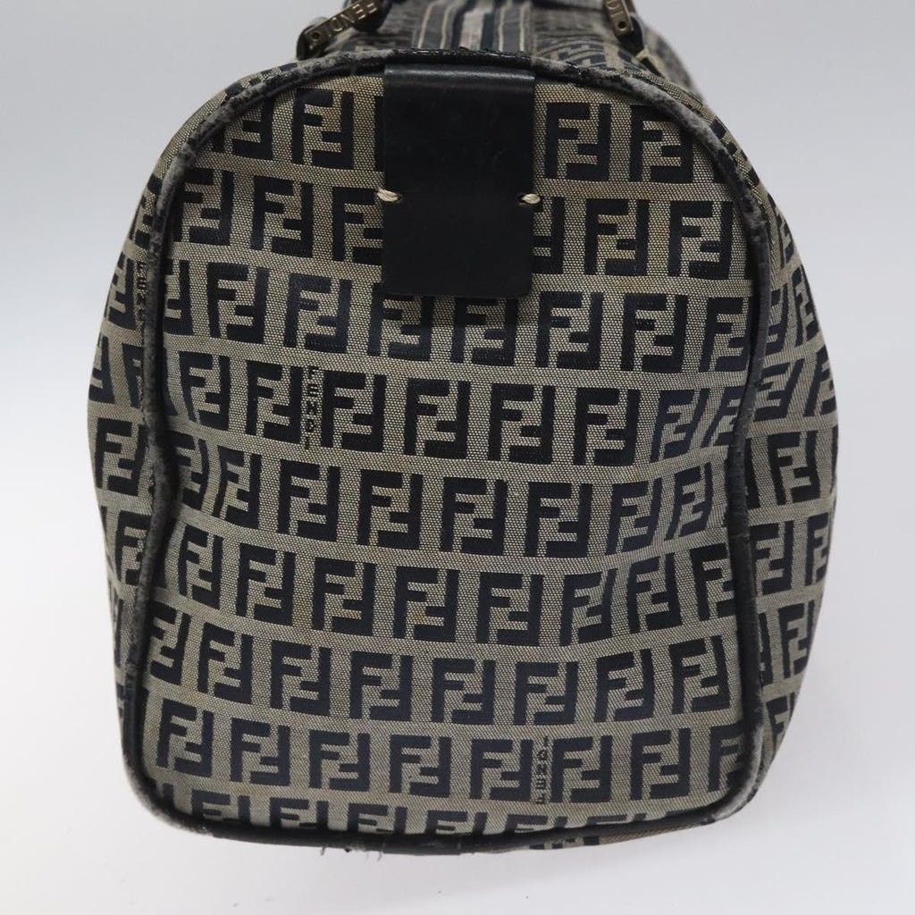 FENDI Zucchino Canvas Hand Bag Navy 114454