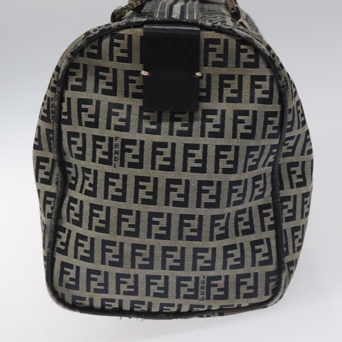 FENDI Zucchino Canvas Hand Bag Navy 114454