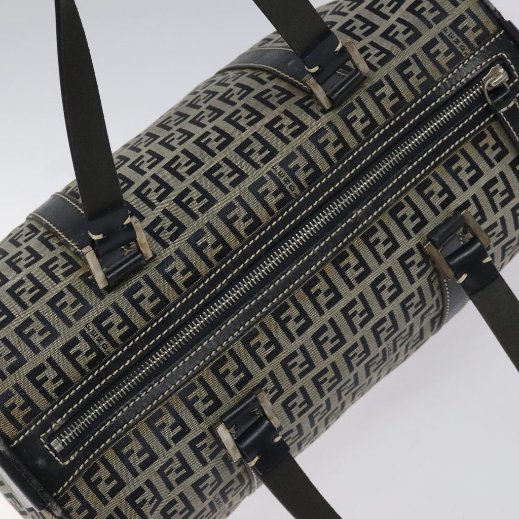 FENDI Zucchino Canvas Hand Bag Navy 114454