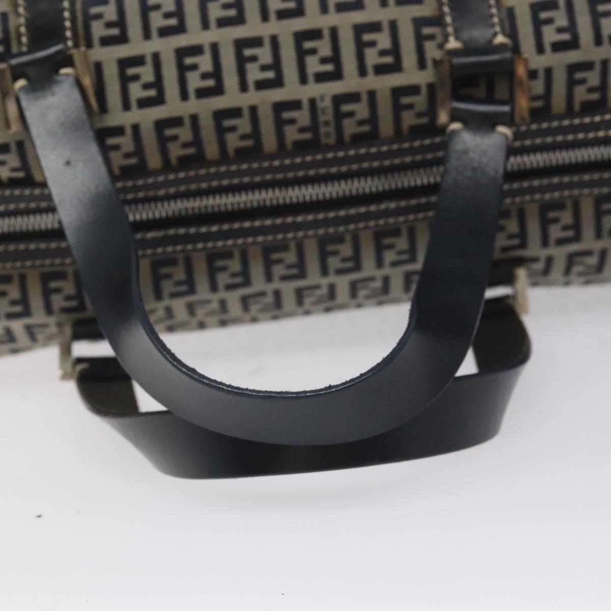 FENDI Zucchino Canvas Hand Bag Navy 114454