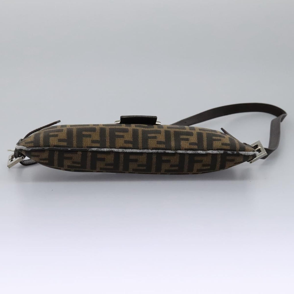 FENDI Zucca Canvas Mamma Baguette Shoulder Bag Brown Black 114484