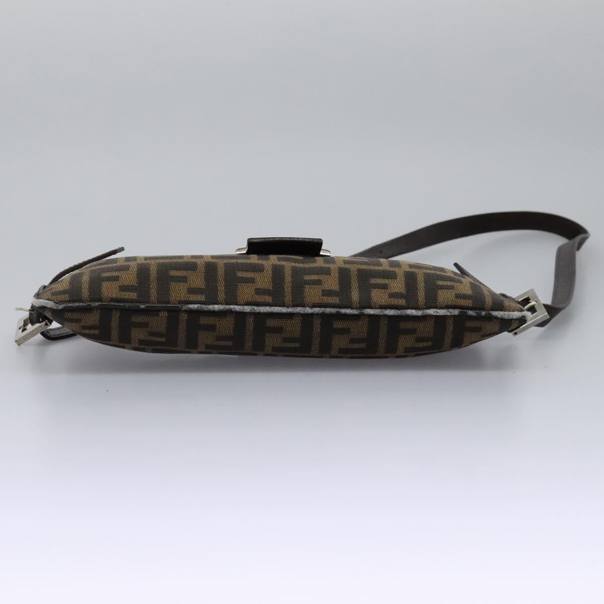 FENDI Zucca Canvas Mamma Baguette Shoulder Bag Brown Black 114484