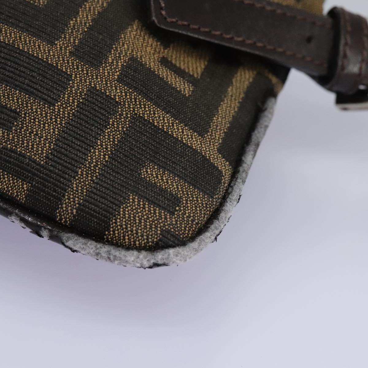 FENDI Zucca Canvas Mamma Baguette Shoulder Bag Brown Black 114484