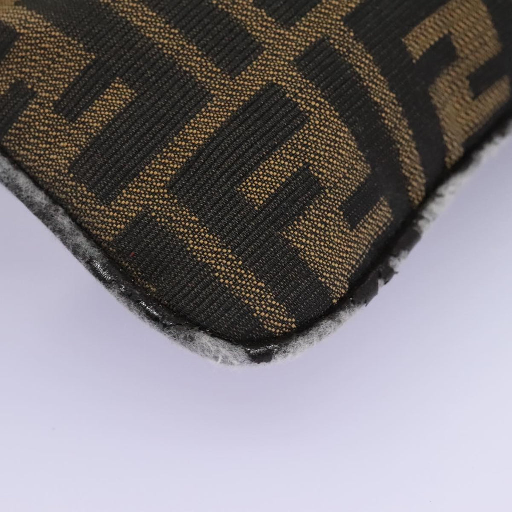 FENDI Zucca Canvas Mamma Baguette Shoulder Bag Brown Black 114484