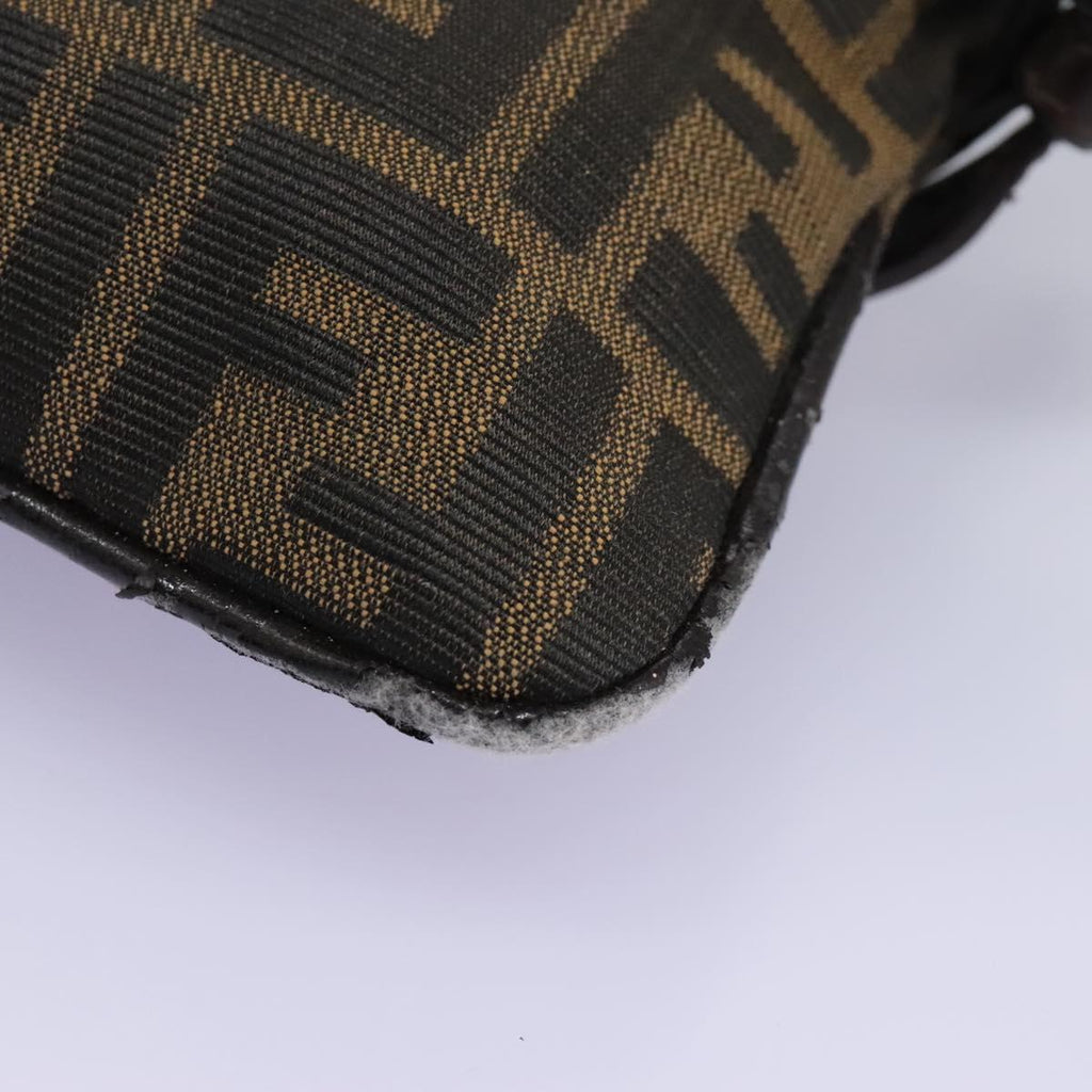 FENDI Zucca Canvas Mamma Baguette Shoulder Bag Brown Black 114484