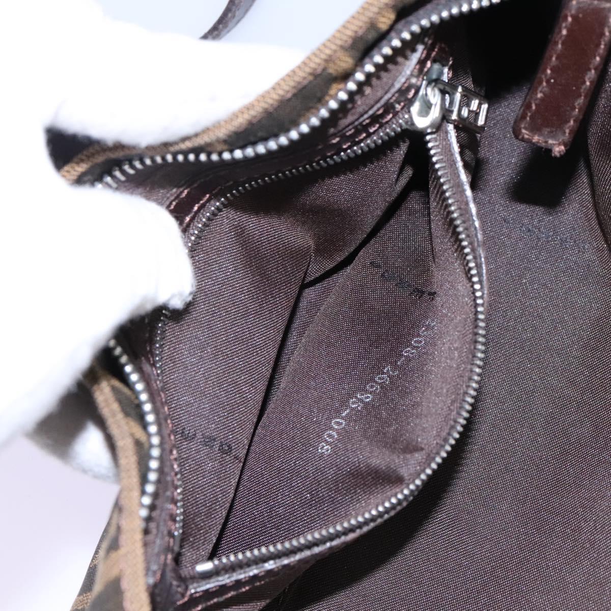 FENDI Zucca Canvas Mamma Baguette Shoulder Bag Brown Black 114484