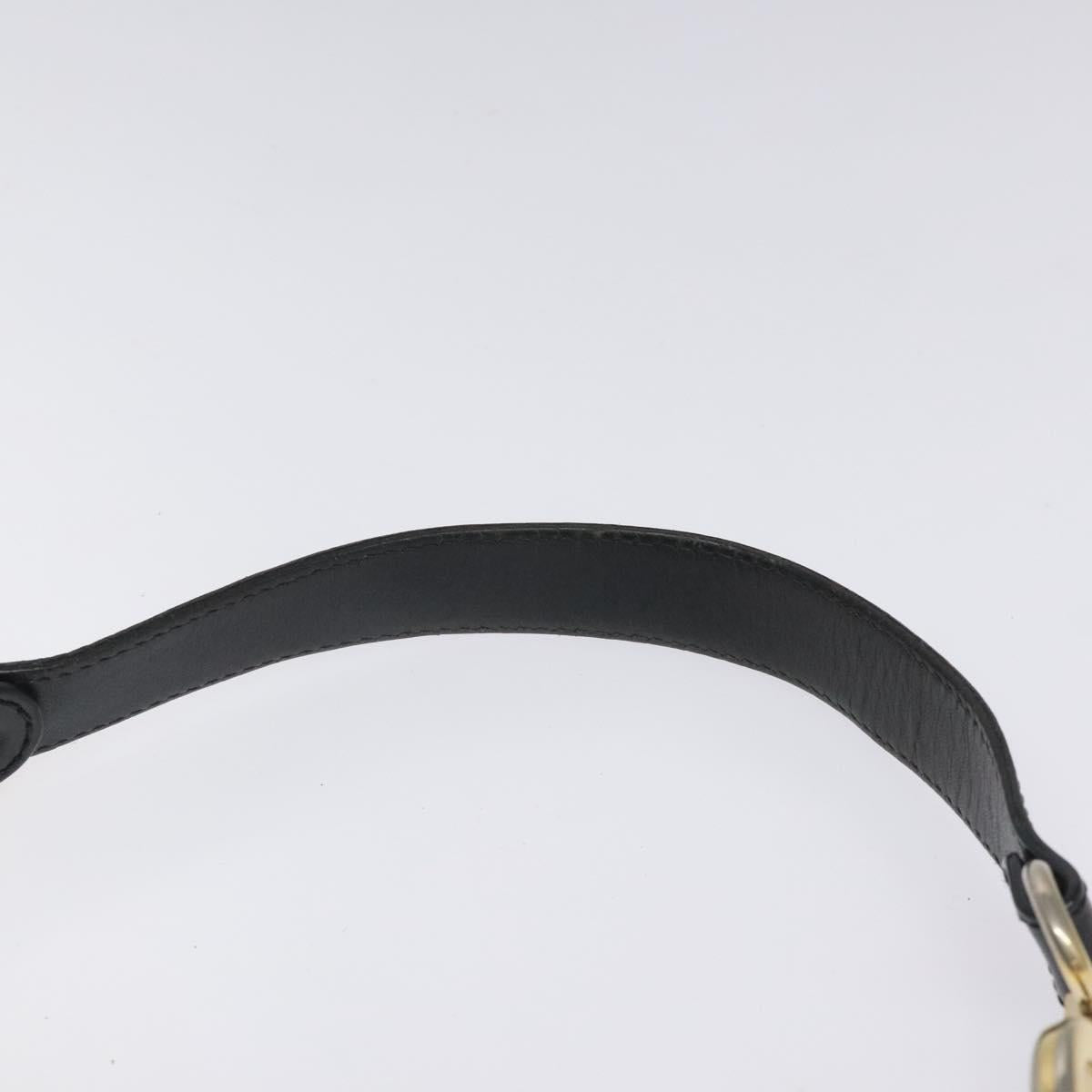 FENDI Zucchino Canvas Shoulder Bag Black 114485