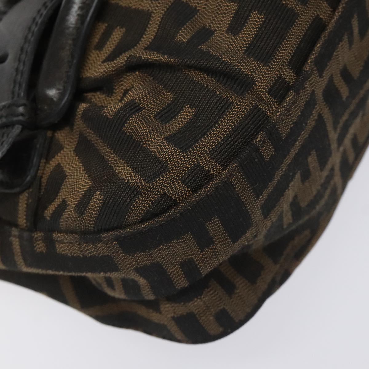 FENDI Zucca Canvas Shoulder Bag Brown Black 114514