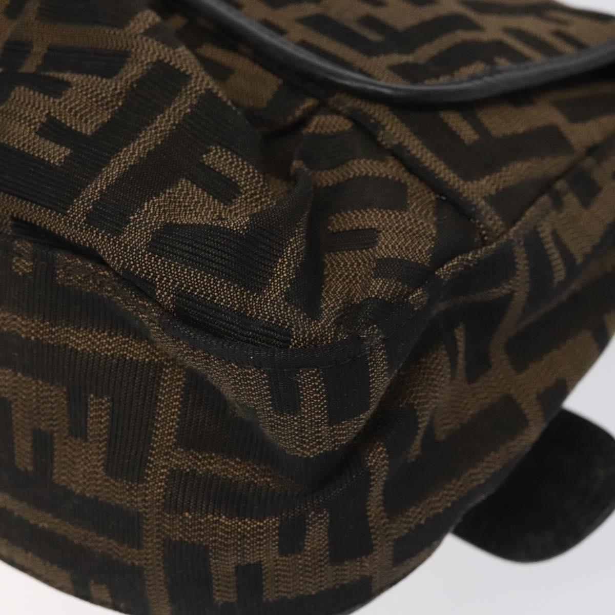 FENDI Zucca Canvas Shoulder Bag Brown Black 114514