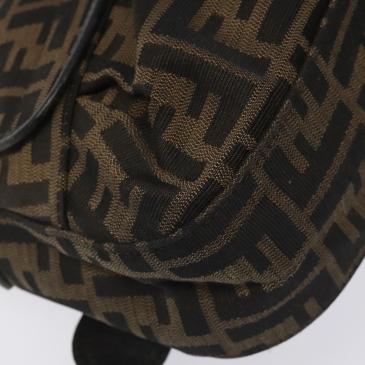 FENDI Zucca Canvas Shoulder Bag Brown Black 114514