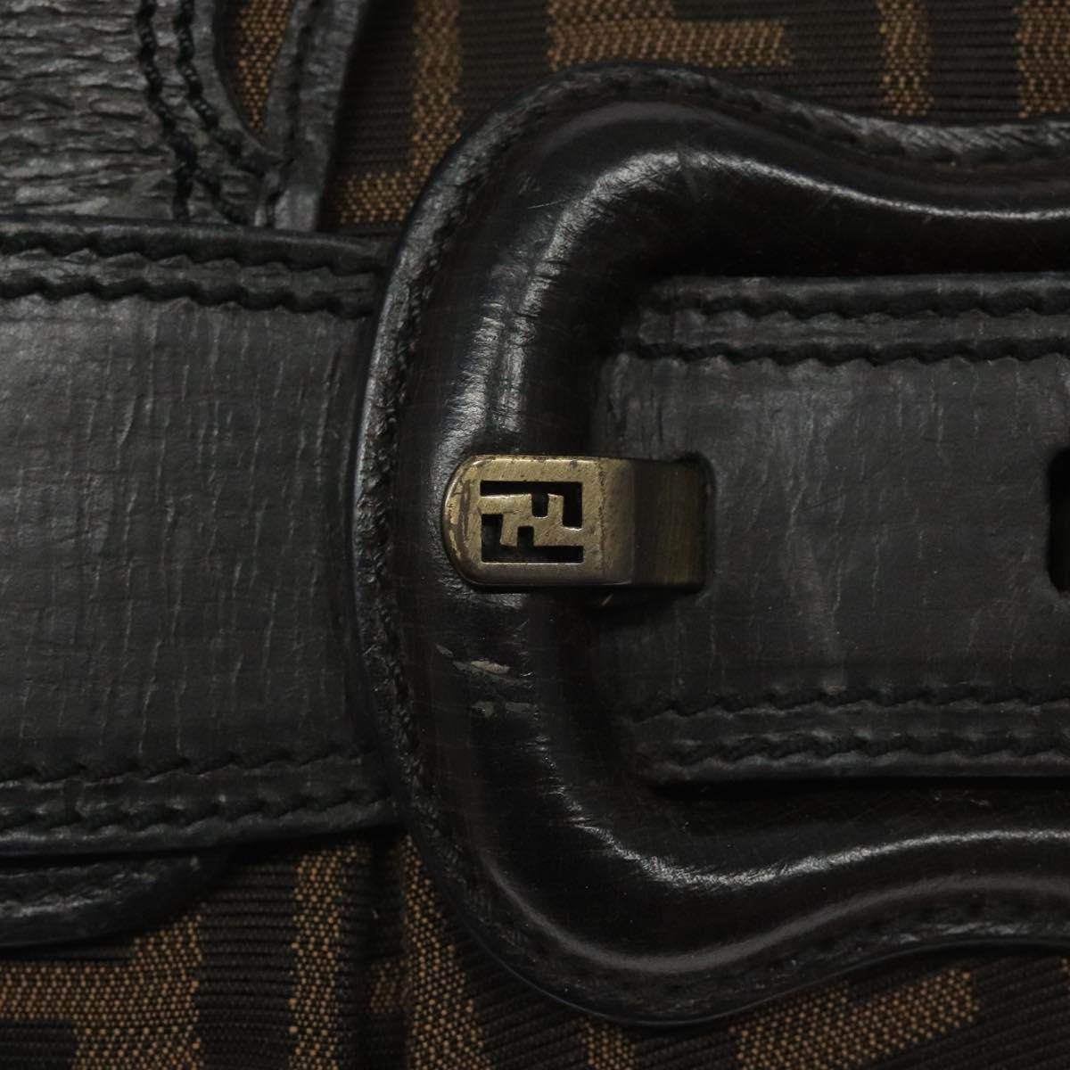 FENDI Zucca Canvas Shoulder Bag Brown Black 114514