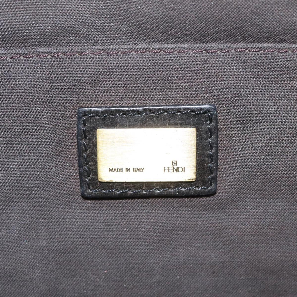 FENDI Zucca Canvas Shoulder Bag Brown Black 114514