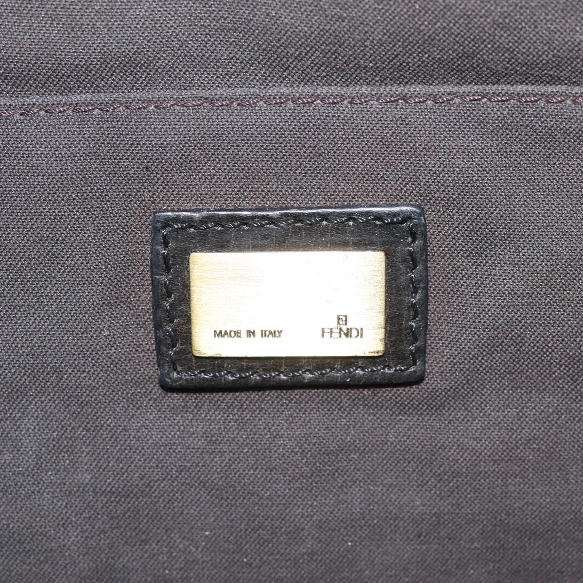 FENDI Zucca Canvas Shoulder Bag Brown Black 114514