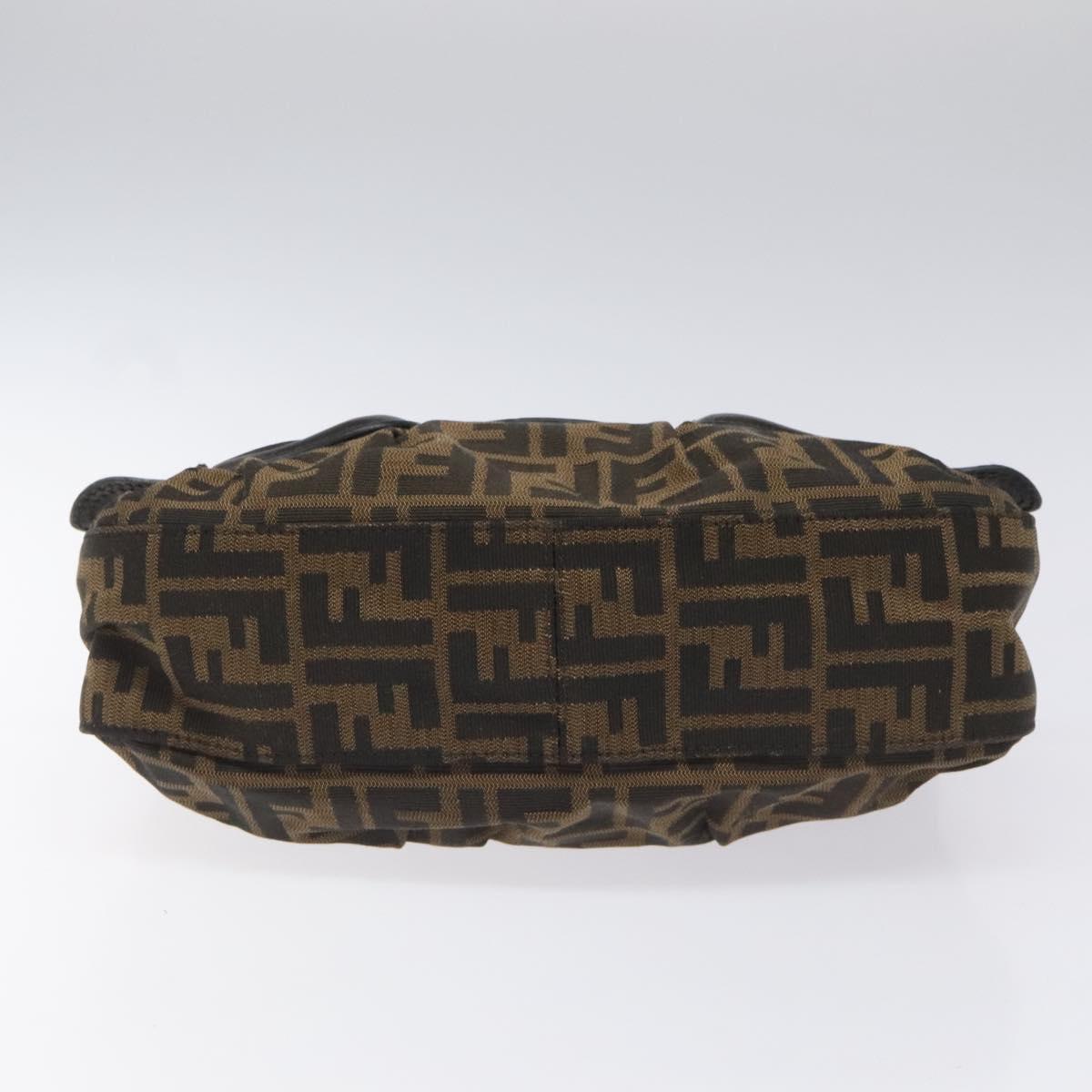 FENDI Zucca Canvas Shoulder Bag Brown Black 114514
