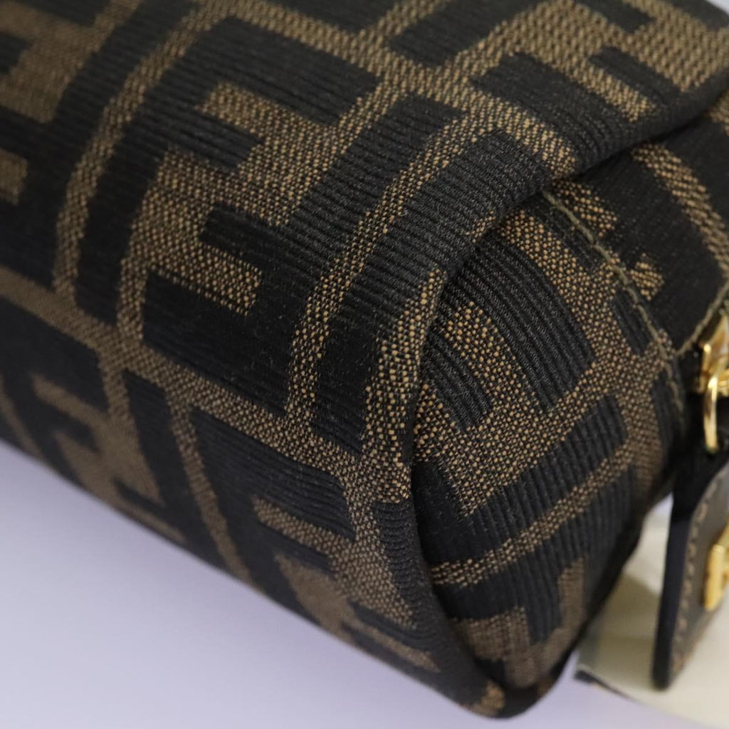 FENDI Zucca Canvas Pouch Brown Black 114599