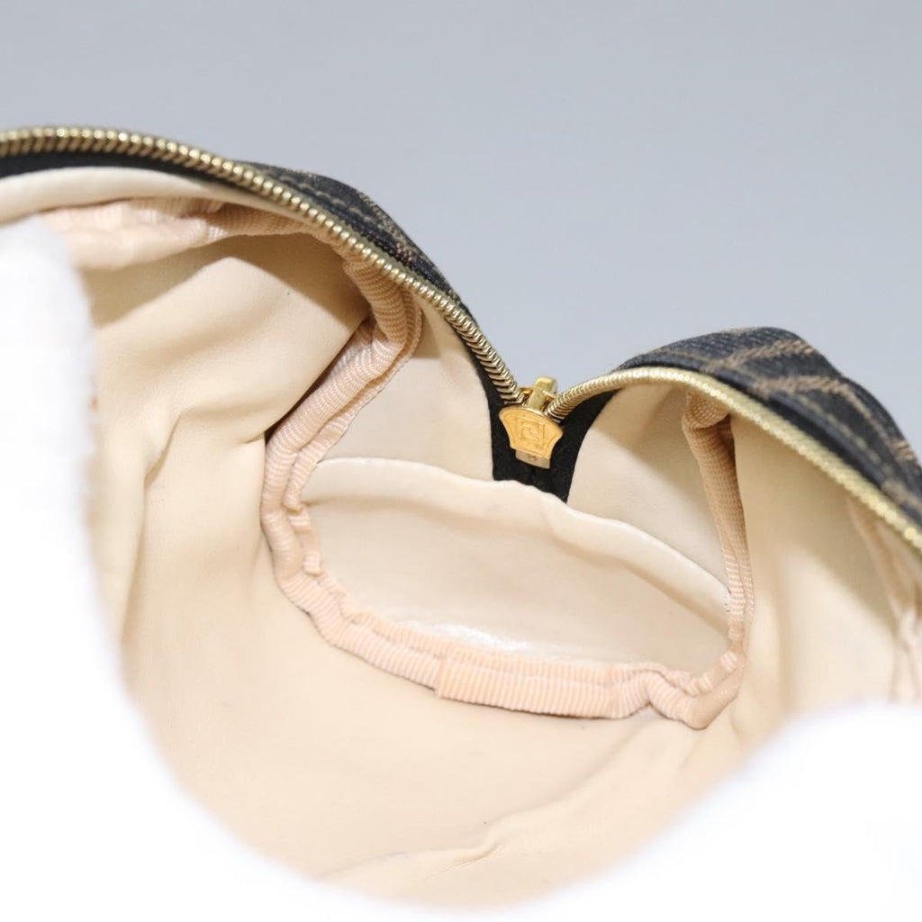 FENDI Zucca Canvas Pouch Brown Black 114599