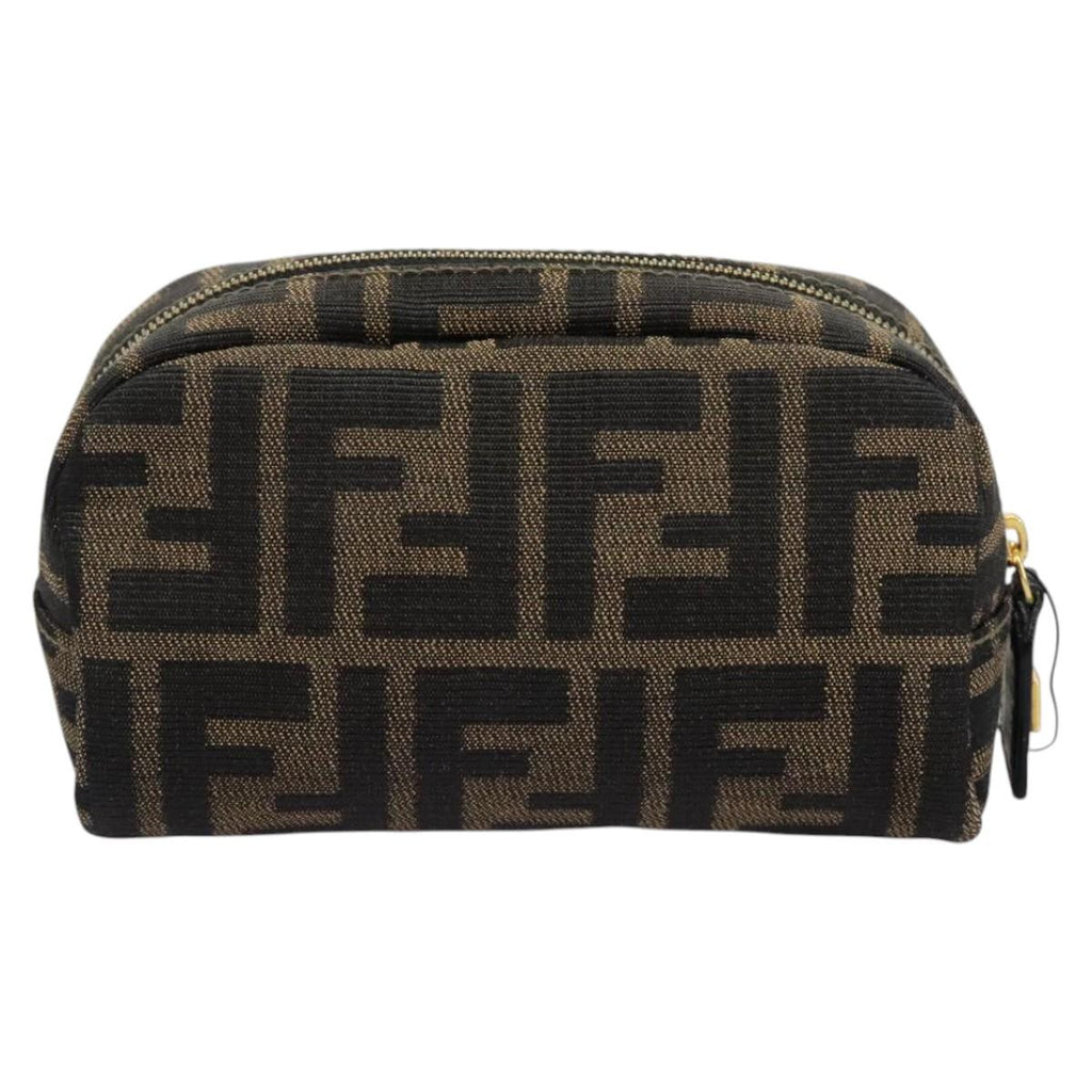 FENDI Zucca Canvas Pouch Brown Black 114599