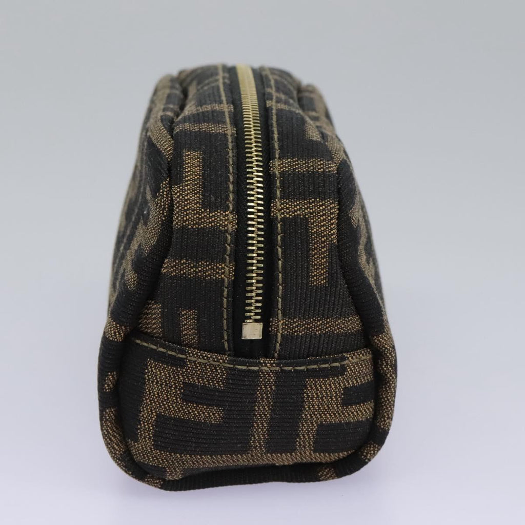 FENDI Zucca Canvas Pouch Brown Black 114599