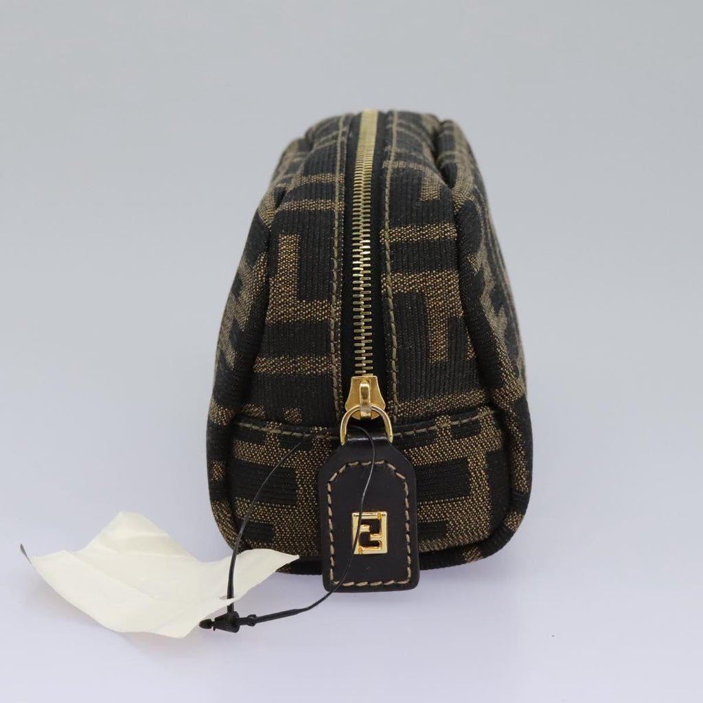 FENDI Zucca Canvas Pouch Brown Black 114599