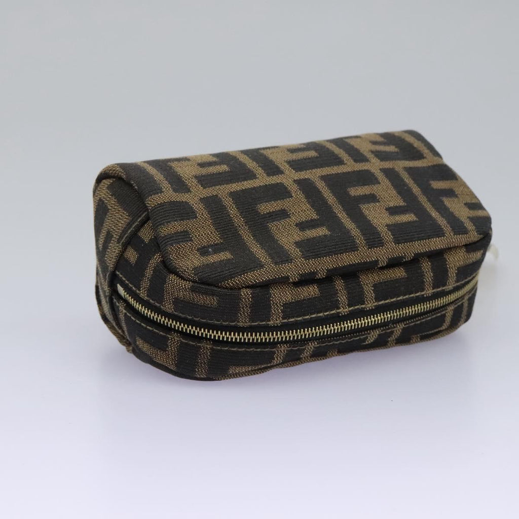 FENDI Zucca Canvas Pouch Brown Black 114599