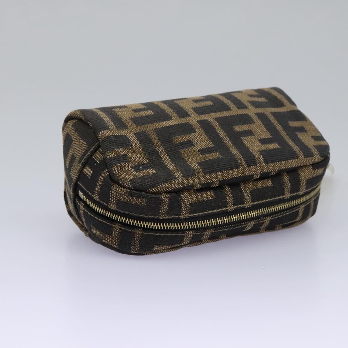 FENDI Zucca Canvas Pouch Brown Black 114599