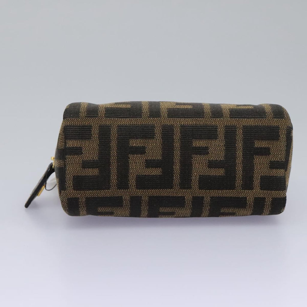 FENDI Zucca Canvas Pouch Brown Black 114599