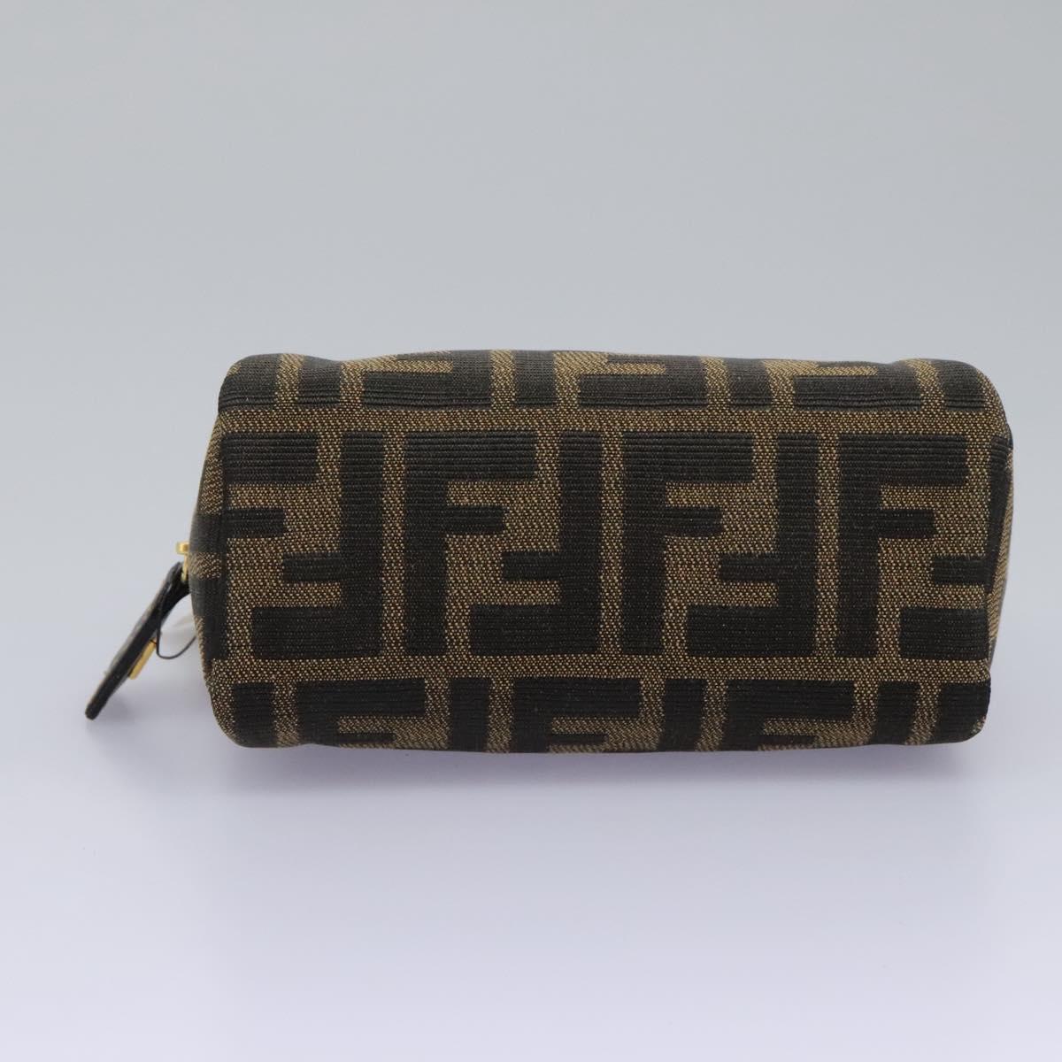 FENDI Zucca Canvas Pouch Brown Black 114599