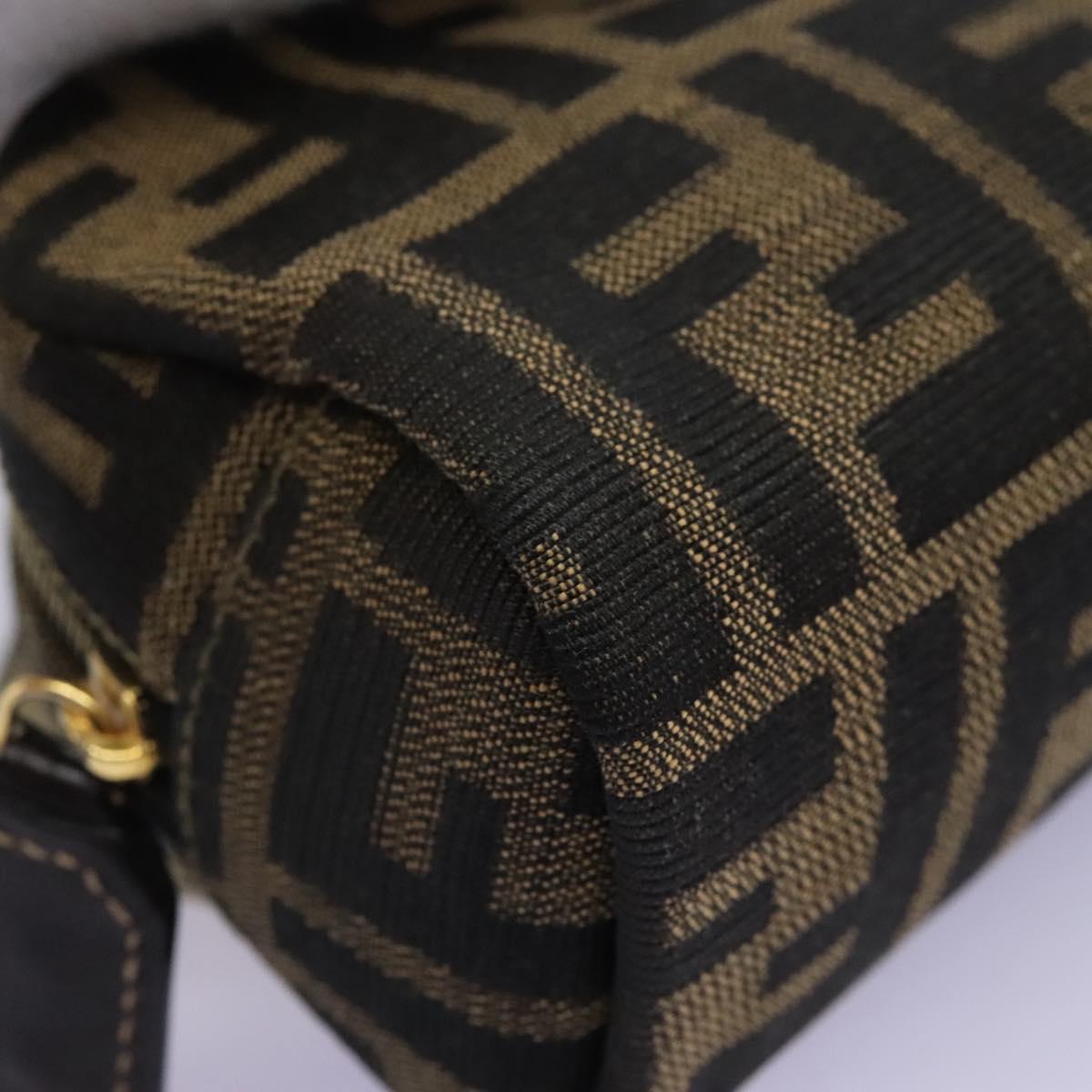 FENDI Zucca Canvas Pouch Brown Black 114599