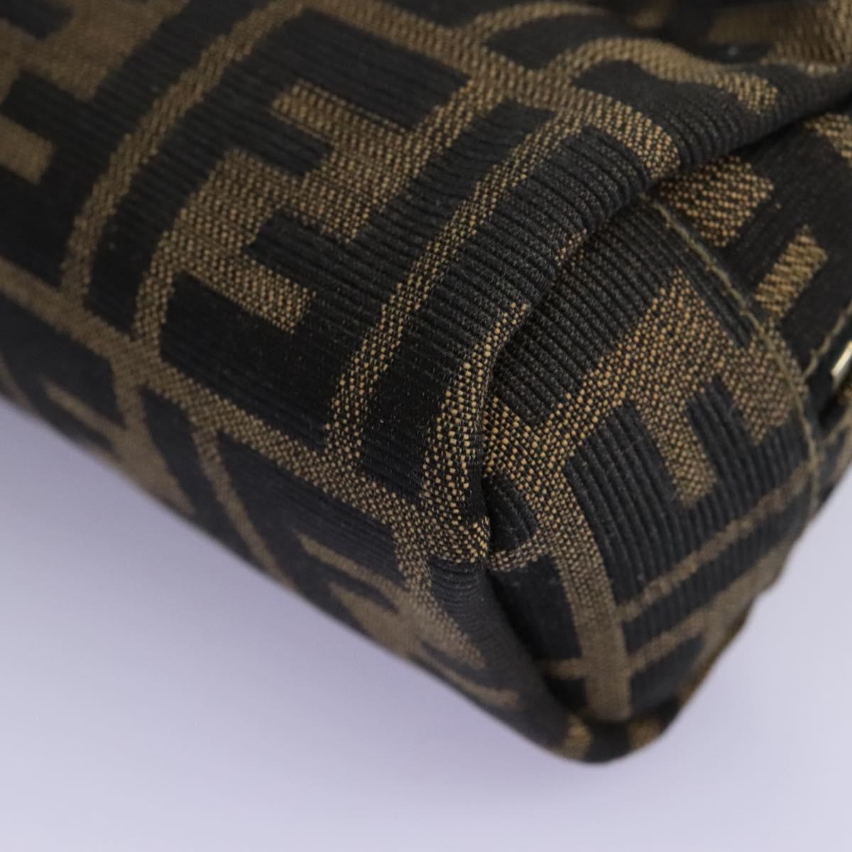 FENDI Zucca Canvas Pouch Brown Black 114599