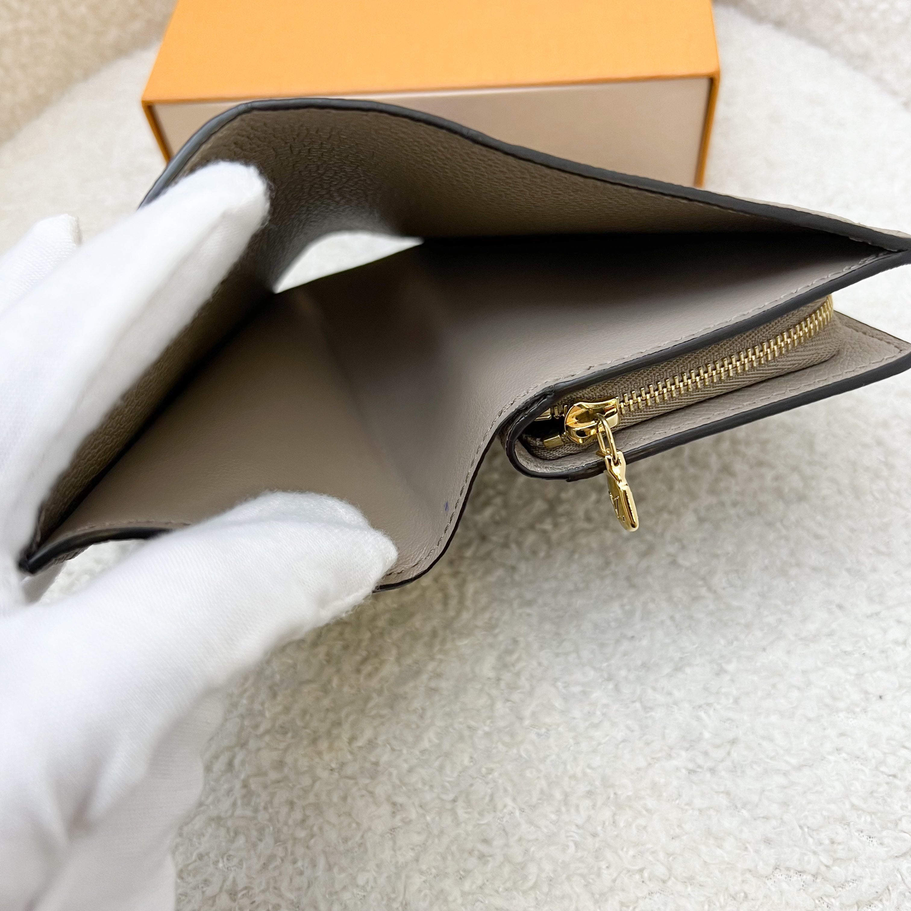 LV Clea Compact Wallet in in Tourterelle Monogram Empreinte Leather and GHW