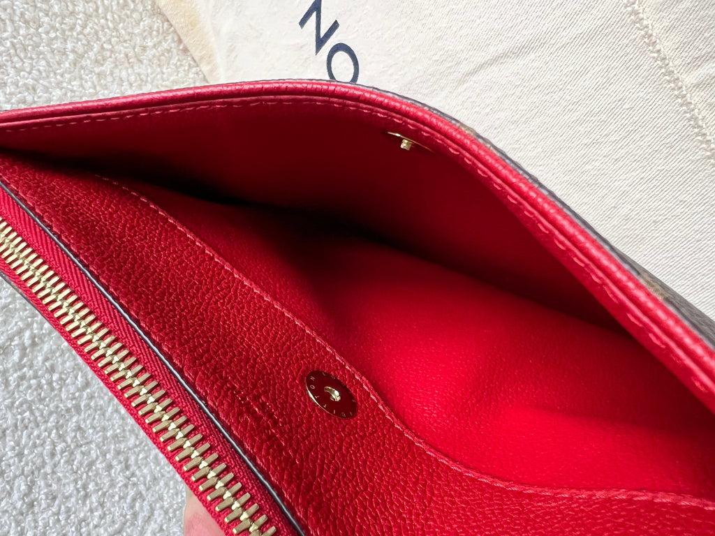 Louis Vuitton Red and Monogram Pallas Trousse Cosmetic Pouch