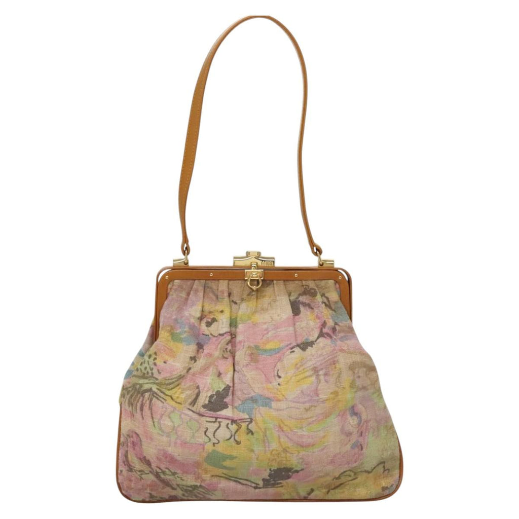 FENDI Shoulder Bag Canvas Beige 115319