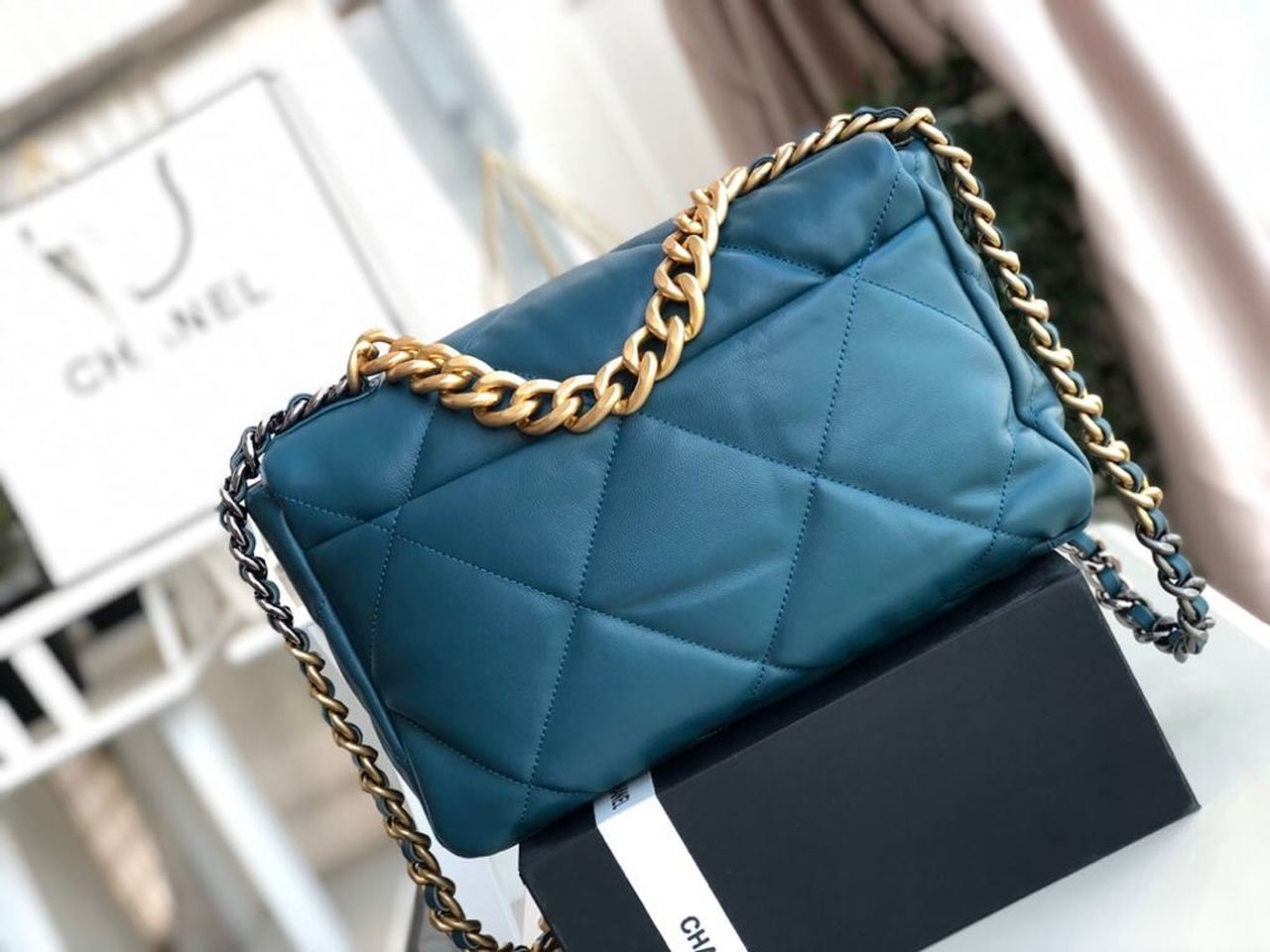 CHL 19 Large Handbag Teal For Women, Women’s Bags, Shoulder And Crossbody Bags 11.8in/30cm AS1161