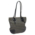 FENDI Zucchino Canvas Hand Bag Navy Silver 115520