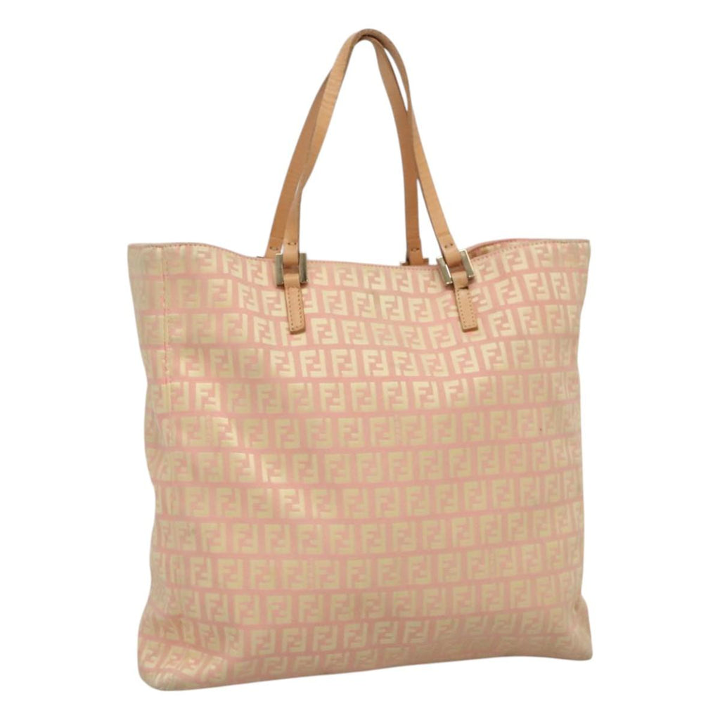 FENDI Zucchino Canvas Tote Bag Pink 115728