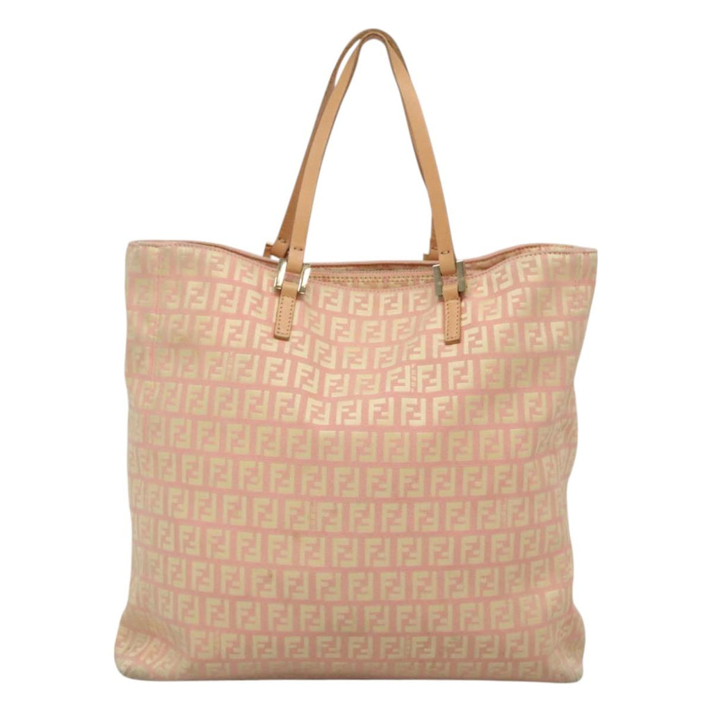 FENDI Zucchino Canvas Tote Bag Pink 115728
