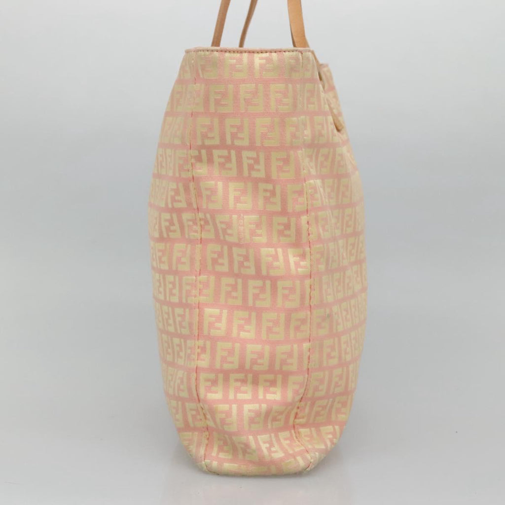 FENDI Zucchino Canvas Tote Bag Pink 115728