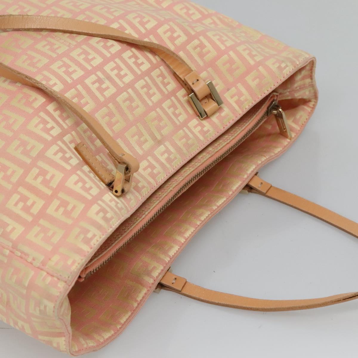 FENDI Zucchino Canvas Tote Bag Pink 115728