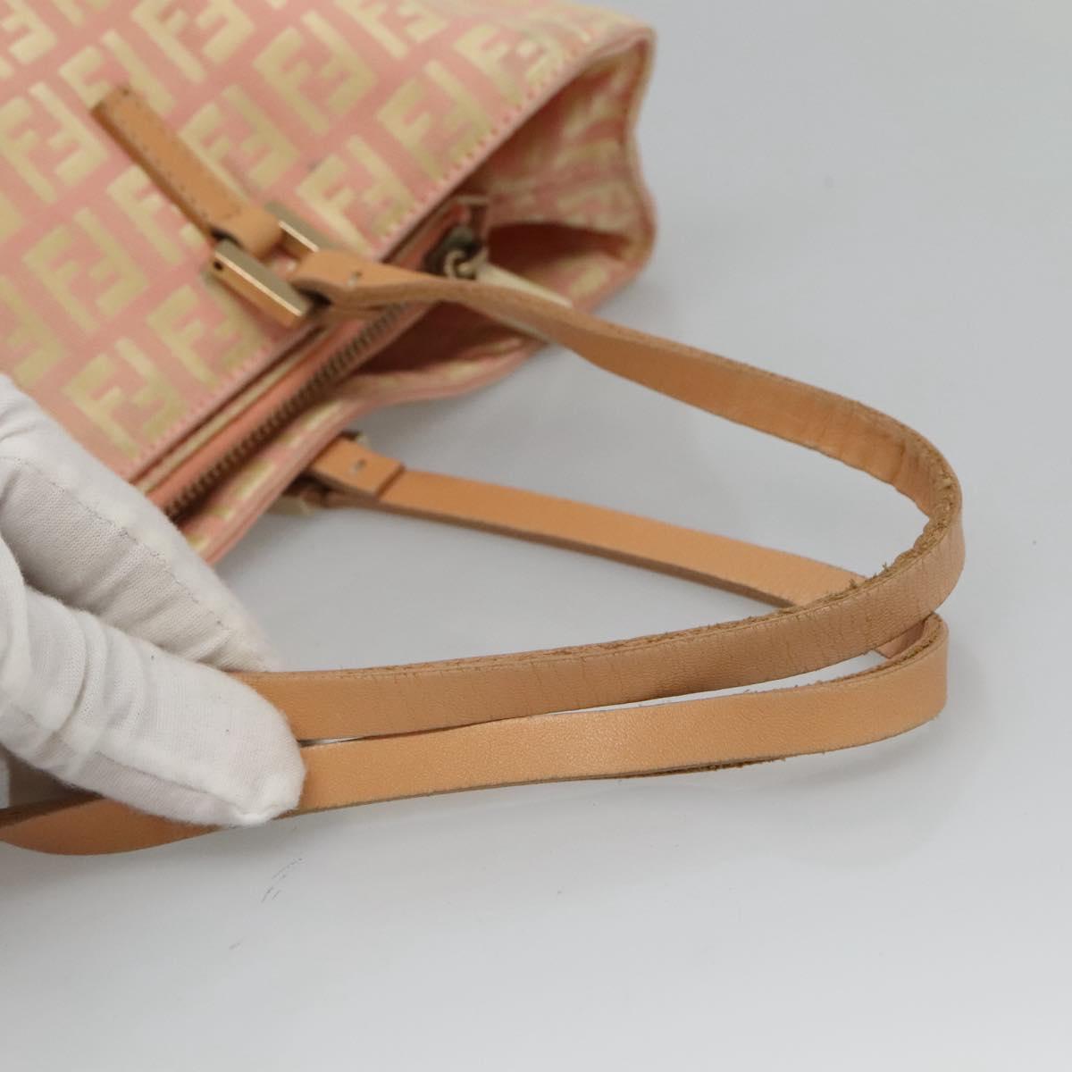 FENDI Zucchino Canvas Tote Bag Pink 115728