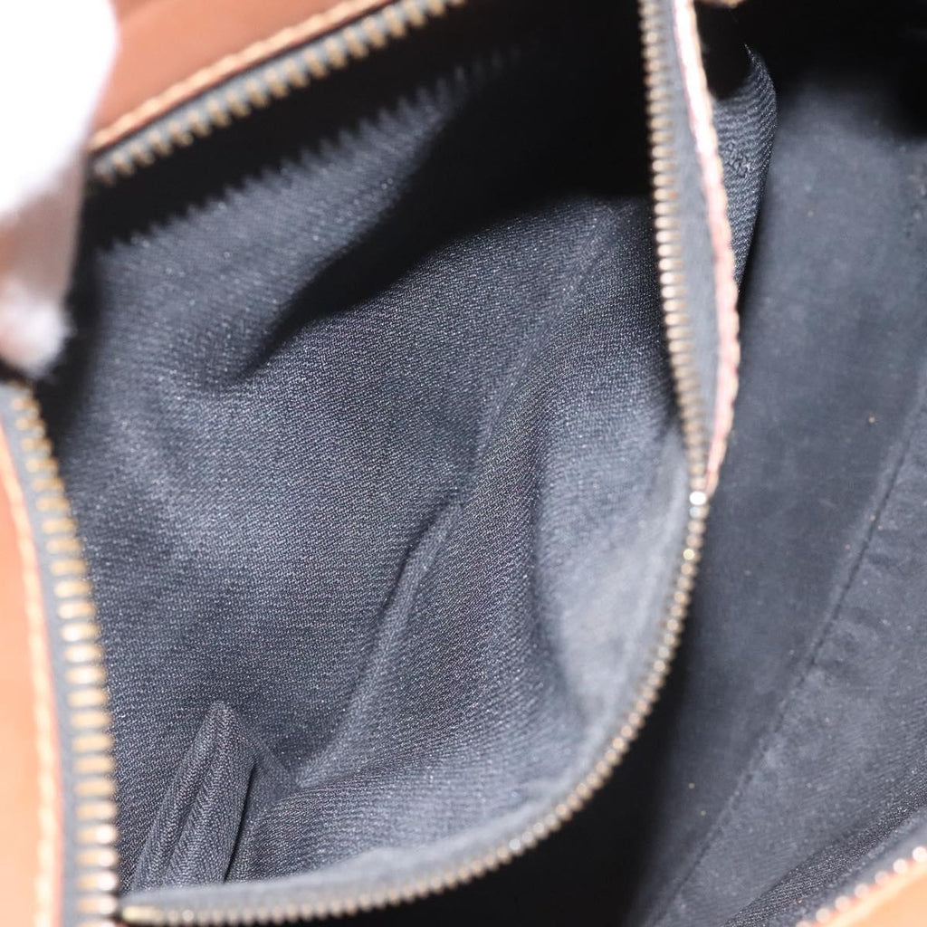 FENDI Pecan Canvas Shoulder Bag Brown Black 115751
