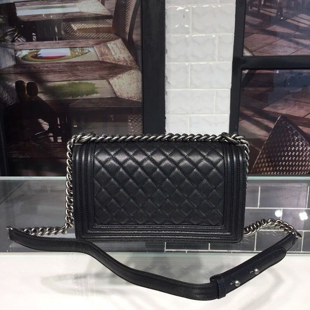 CHL Boy Handbag Silver Hardware Black For Women, Women’s Handbags, Shoulder And Crossbody Bags 9.8in/25cm A67086