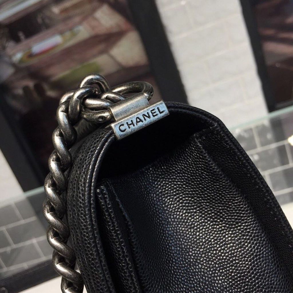 CHL Boy Handbag Silver Hardware Black For Women, Women’s Handbags, Shoulder And Crossbody Bags 9.8in/25cm A67086